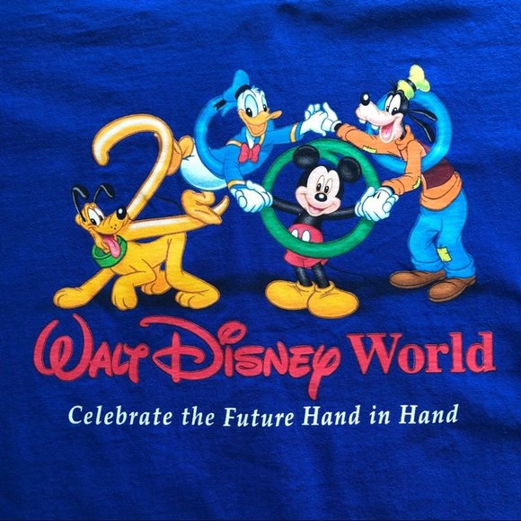 Vintage Walt Disney World 2000 Y2K T-Shirt Blue S - Picture 4 of 8